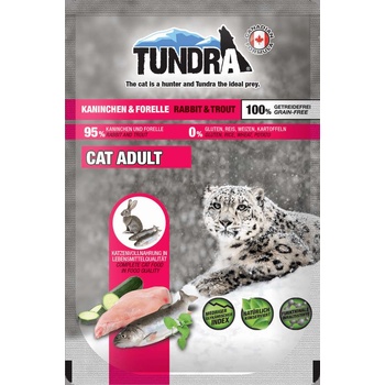 TUNDRA Adult Rabbit and Trout - Премиум пауч за израснали котки, без зърно с заешко месо и пъстърва, 85 гр