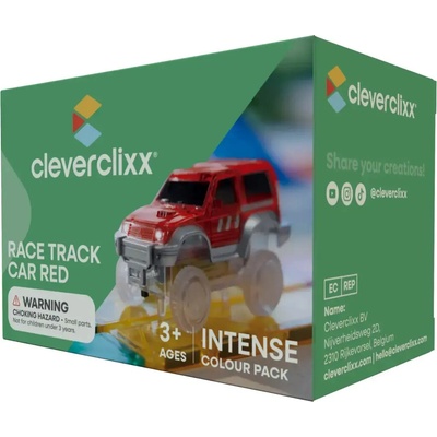 Cleverclixx Svítící auto k závodní dráze - červené