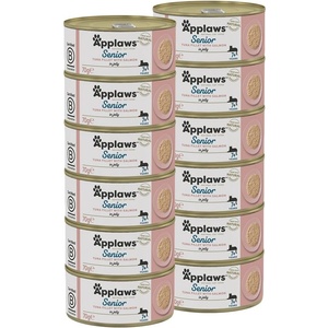 Applaws Консерва за котки Senior тонфис и сьомга в желе 12 x 70 г