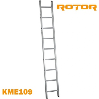 ROTOR Стълба алуминиева, 1x9 стъпала, 2.43 м, ROTOR KME109 (KME109)
