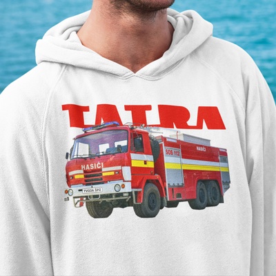 Mikina s potlačou TATRA 815 HASIČI dámsky Biela