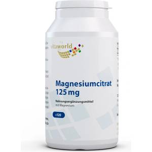 vitaworld Мускулна, сърдечна и нервна система - Магнезий (цитрат), 125 mg (цитрат) x 120 капсули (09942376 VW)