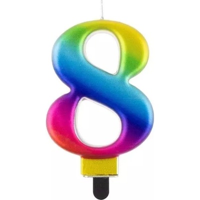 Godan Рожденическа свещ с цвят на дъга, 8 см - 8 (pf-scg8)