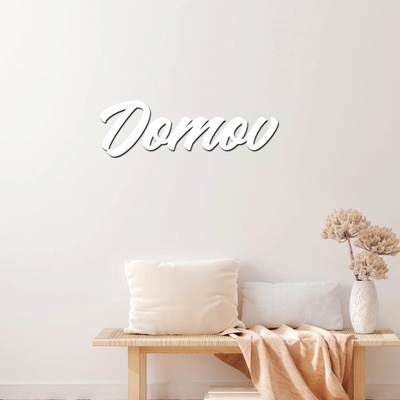 Dřevěný nápis na zeď DOMOV Zvolte barvu dekoru: Bílá, Velikost textu: 40x13
