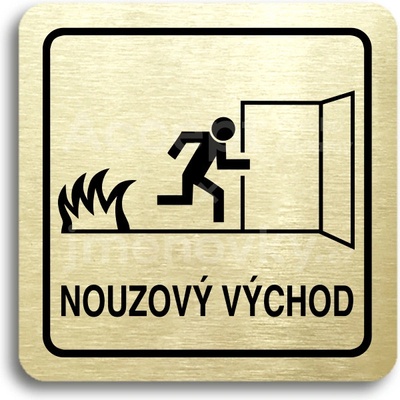 ACCEPT Piktogram nouzový východ III - zlatá tabulka - černý tisk