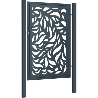 EKOfence Dizajnová bránka FLORA 1kr. 1000x1500mm antracit so plotový stĺpikmi 16213