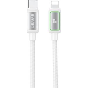USAMS iPhone 14 Plus / 14 Pro Max / 14 Pro USAMS Al-Alloy U110 кабел за данни USB - Lightning, 120 см, БЯЛ (SJ816USB02)