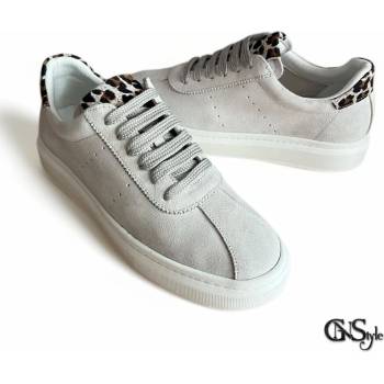 GNStyle ДАМСКИ СПОРТНИ ОБУВКИ ОТ ФИН ЕСТЕСТВЕН ВЕЛУР С ДИСКРЕТЕН ЛЕОПАРДОВ ПРИНТ