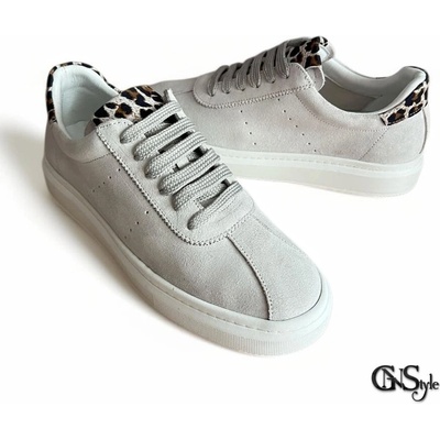 GNStyle ДАМСКИ СПОРТНИ ОБУВКИ ОТ ФИН ЕСТЕСТВЕН ВЕЛУР С ДИСКРЕТЕН ЛЕОПАРДОВ ПРИНТ