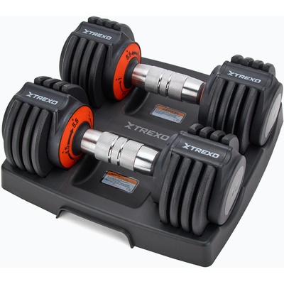 TREXO Комплект регулируеми дъмбели TREXO 2 x 5, 75 kg black