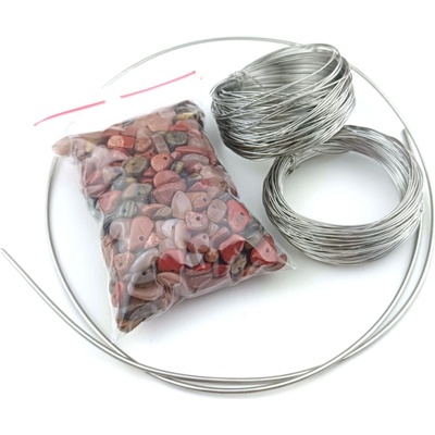 Stavebnice na 3D drátovaný strom života Typ drátu: Nerezový (platinová barva), Typ korálků: Minerální zlomky "podzim" – Hledejceny.cz