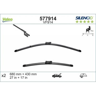 VALEO Sada stěračů SILENCIO FLAT BLADE SET 680+425 mm VA 577914