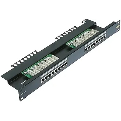 Brand-Rex Пач панел Brand-Rex, 16 порта, cat. 6, екраниран, 1U LSA IDC 568A/B, черен (C6CPNLF160K2M)