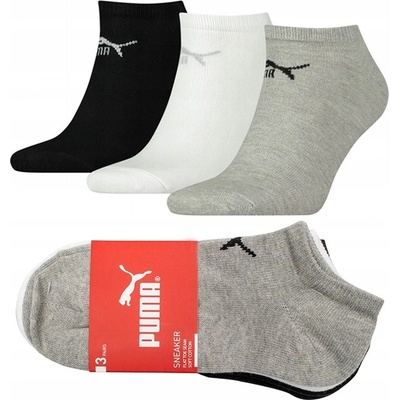 Puma 3Pack ponožky 887497 White/Black/Grey