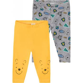 Detské bavlnené legíny pre bábätká z biobavlny 2 kusy Macko Pú sivá žltá