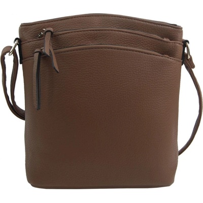 Přírodně dámská crossbody kabelka se zlatými doplňky hnědá