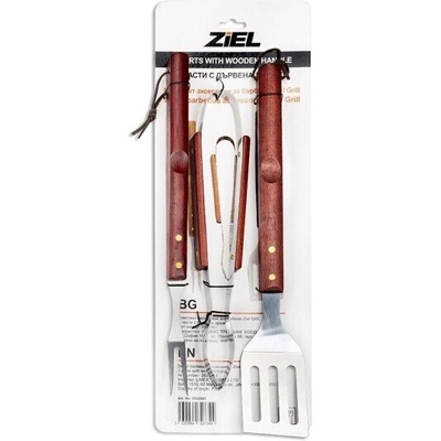 Комплект аксесоари за барбекю Ziel Grill - 3 части с дървена дръжка (3532061)
