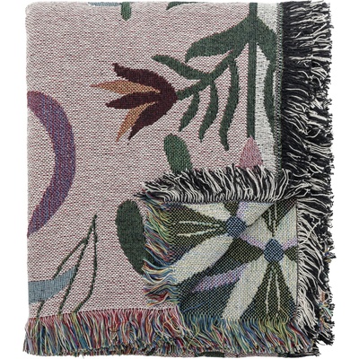 Bloomingville Yash deka barevná 130x160 - Bloomingville Přehoz z recyklované bavlny Yash 130 × 160 multi barva textil