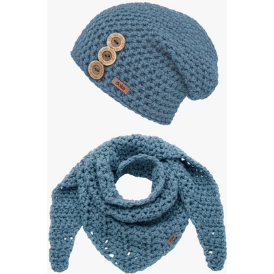 Doke Set háčkovaná čepice B nature lagune
