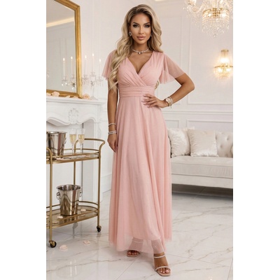 numoco basic Дълга рокля с брокат в цвят праскова 635-7nmc-2811 - Праскова, размер uni