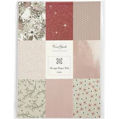 Papír na scrapbooking A4 Vivi Gade - růžové tóny / sada 24 listů