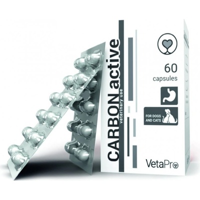 VetaPro CarbonActive tráviaci adsorbent pre psov a mačky 60 cps