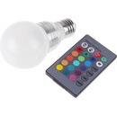 RGB LED žárovka 3W kulatá E27