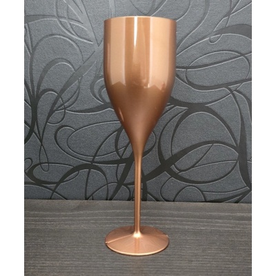 Gold Plast Plastová nerozbitná bronzová sklenice na šampaňské a prosecco VERONA 180 ml