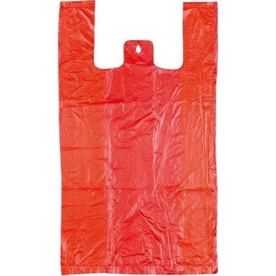 Mikrotenová taška, nosnosť 10 kg, dĺžka 55 cm, šírka 30 cm, záložka 18 cm, červená, 200 ks