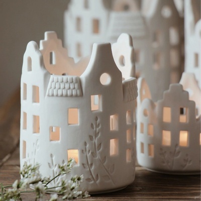 Majas Cottage Porcelánový svícen Jardin 8x11 cm – Zboží Dáma