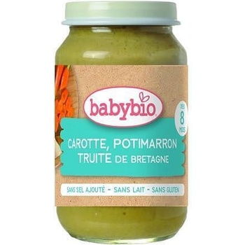 Bebybio Био Зеленчуково пюре - Пъстърва и Зеленчуци (8+ месеца) - 200г - Babybio