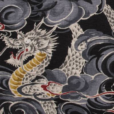Kokka bavlněné plátno – Dragon, černý