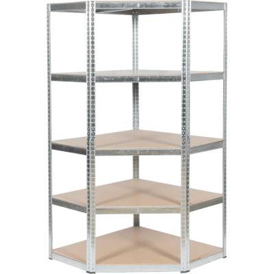Carmen Ъглов метален стелаж Carmen CR-1019 - 180x90x45 см, до 275 кг на рафт - цинк (3580559)