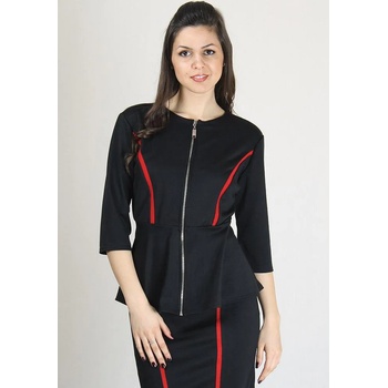 Image 1 of Rumena Черно сако с цип и червени ленти bf rumena