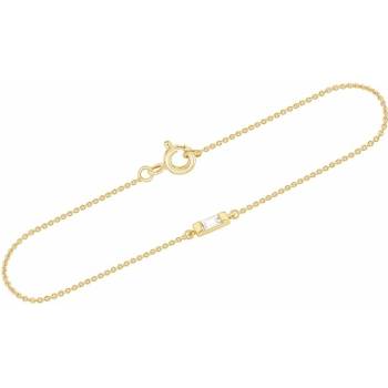 Eppi Minimalistický zlatý náramok s bielym zafírom Ozzie BR42901