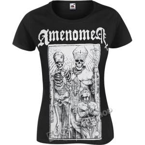 AMENOMEN тениска хардкор дамски - pope И death - amenomen - omen085da