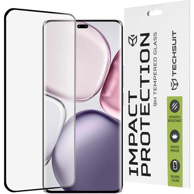 Techsuit Протектор за Honor Magic7 Lite / X9c - 111D Full Cover / Full Glue Glass / 3D Curved Screen - Черен