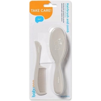 BabyOno hřebínek s kartáčkem šedý