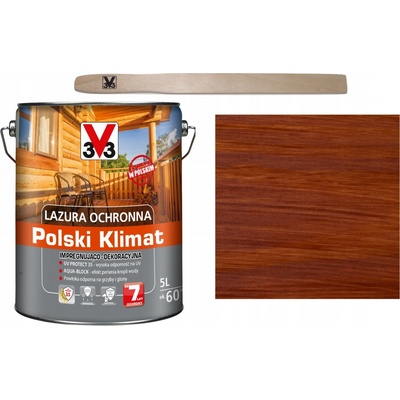 Lazura na dřevo V33 mahagon 5 l rozpouštědlová saténová