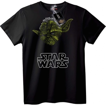 NOONEBRAND Тениска Star Wars Йода Текстово Изкуство - XS, White