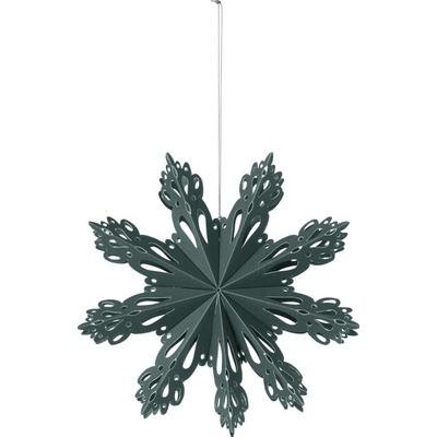 Broste Závěsná papírová hvězda Snowflake Deep Forest 15cm zelená barva papír