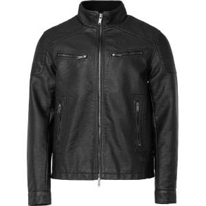 Firetrap Яке Firetrap Mens Long Sleeve Faux Leather Jacket - Black