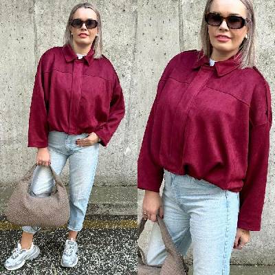 Milano bunda burgundy červená