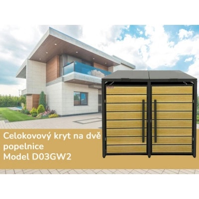 Scorpion elektro s.r.o Přístřešek na 2 popelnice D03GW2 antracit/hnědý – Zboží Dáma