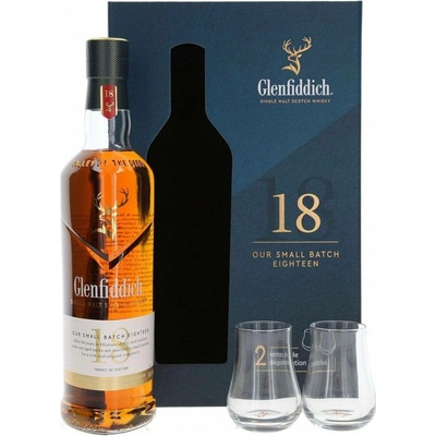 Glenfiddich Small Batch Reserve 18 Y.O. se skleničkami 43% 0,7 l (kazeta)