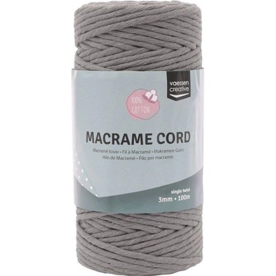 Vaessen Creative Macramé příze 3mmx100m tmavě šedá