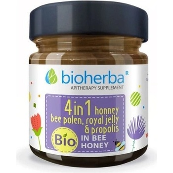 Bioherba Včelí med 4v1 med + propolis + materská kašička + peľ 280 g