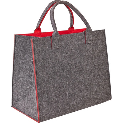 DEMA Plstená taška 42x22x34 cm Shopper XL antracit/červená