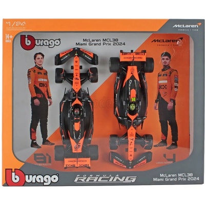 Bburago McLaren F1 Team MCL38 2024 1 : 43 darčeková sada 2 ks