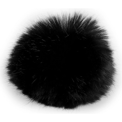 Kožešinová bambule s poutkem Ø12 a 14 cm - (Ø12 cm) černá